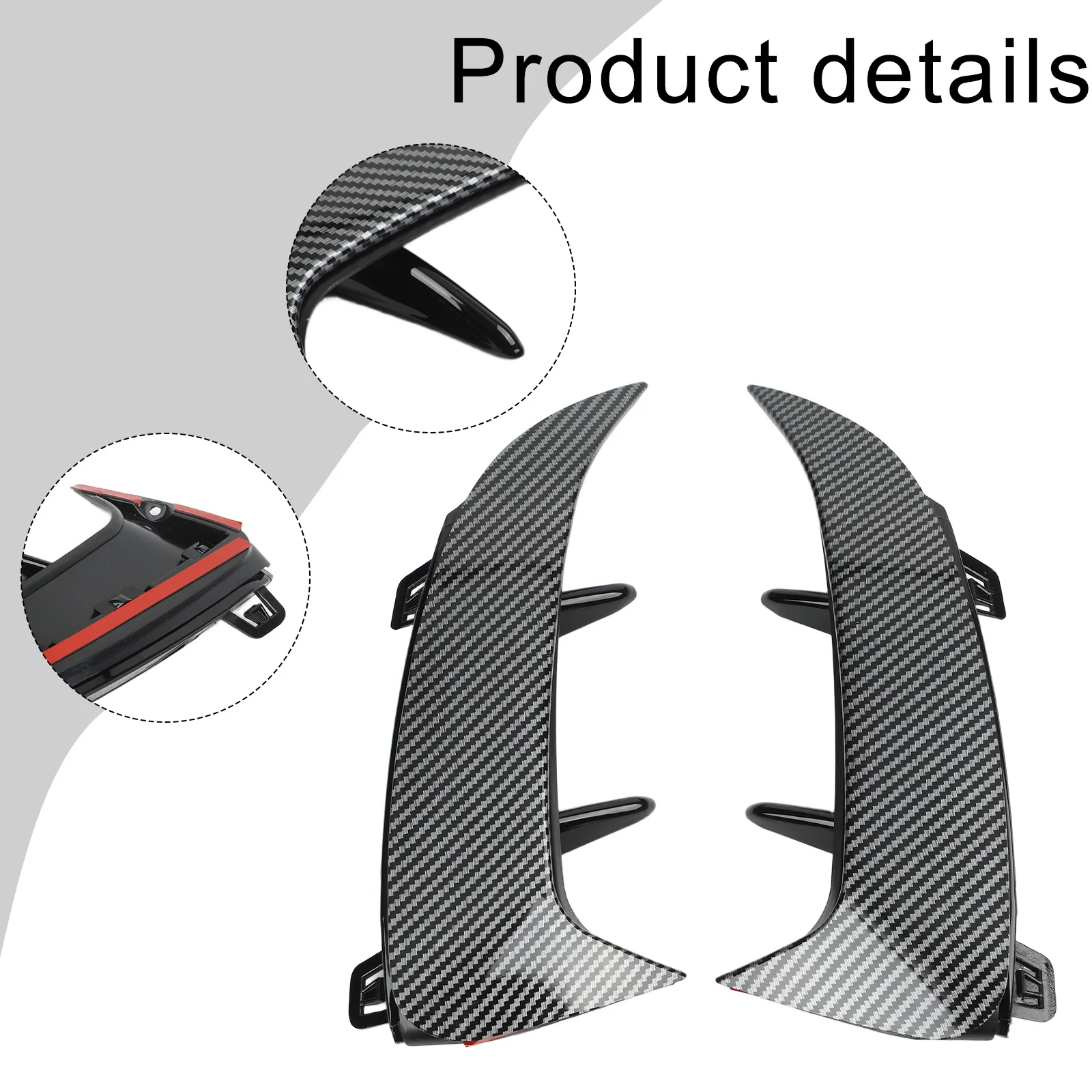 Aerodynamic Car Trim Parts Bumper Protector Carbon Look Car Rear Bumper Spoiler ABS Plastic Material Carbon Look Design