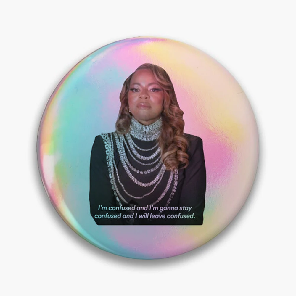 i’m confused and i’m gonna stay confused and i will leave confused - mary cosby  Pin Holographic Star Heart Pin Brooches Laminat