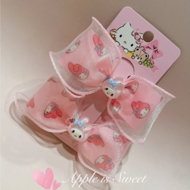 Sanrio Hello Kitty Webber Cute Girls Hair Accessories Handmade DIY Streamer Single Side Melody Hair Accessories Thread Ribbon