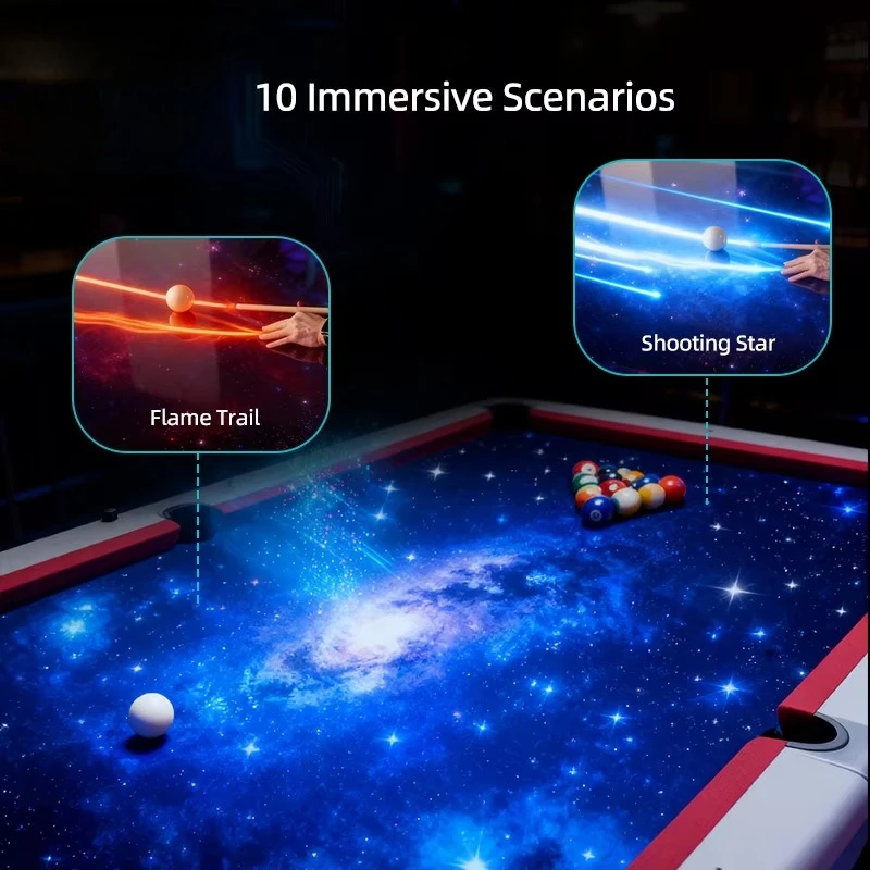 Interactive Billiards Game Table, Cushion Projection Snooker, Magic Pool Table, Indoor Entertainment, Fun Space Design