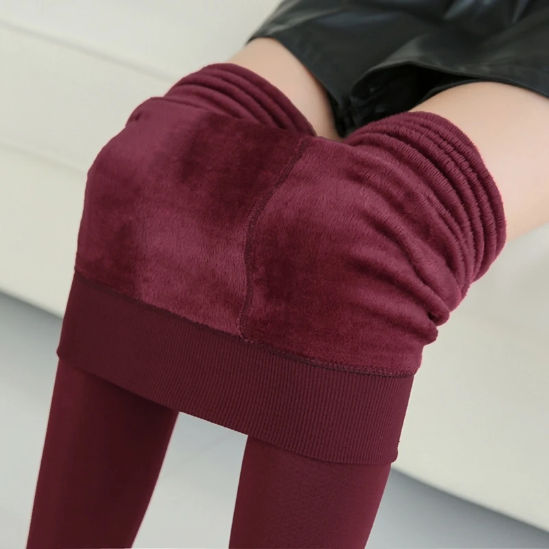 Winter Leggings For Women Warm LegginsSolid Color Velvet Leggins High Waist LeggingsStretchy Leggings Pile thickening sexy girl