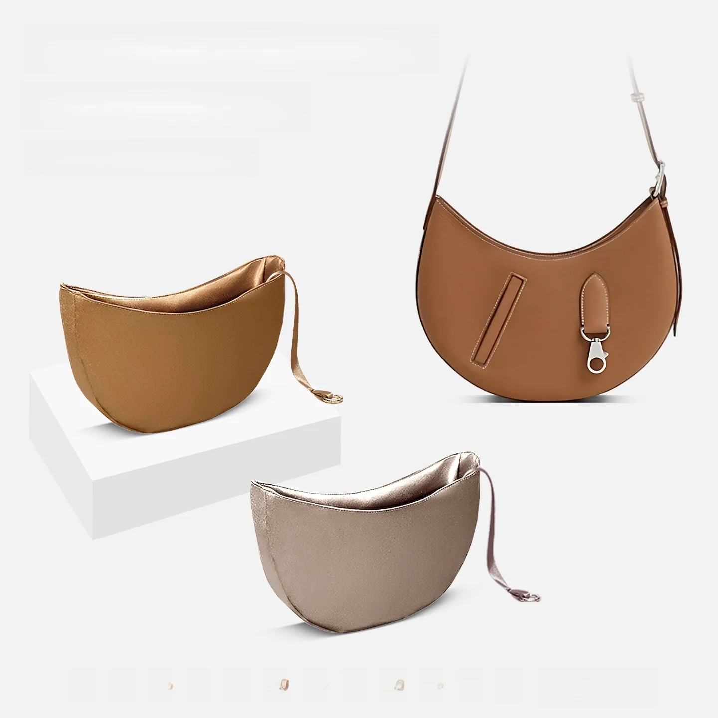 

Naimei Hui Light Weight Small Size Moon Bag Inner Pouch for Hermès Arcon Pea Bag Cosmetic Bag Storage Organizer for Women