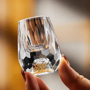 Kristall -Schnaps -Glas Set mit goldenem Hintergrund, Diamond -Tassen Malerei, Haushalts kleiner Weinbecher, Getränkewaren, Luxus, 6pcs 12 Hauptverkaufsbecher -Getränk - №4