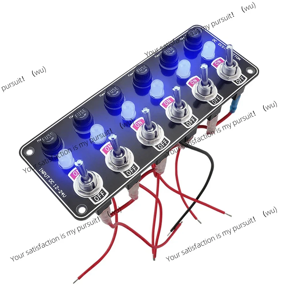 

Car 3/6 Gang Rocker Switches Panel 12V/24V Replaceable Fuse Holder With Light For Camping Boat RV Van Yachts Trucks Accessories
