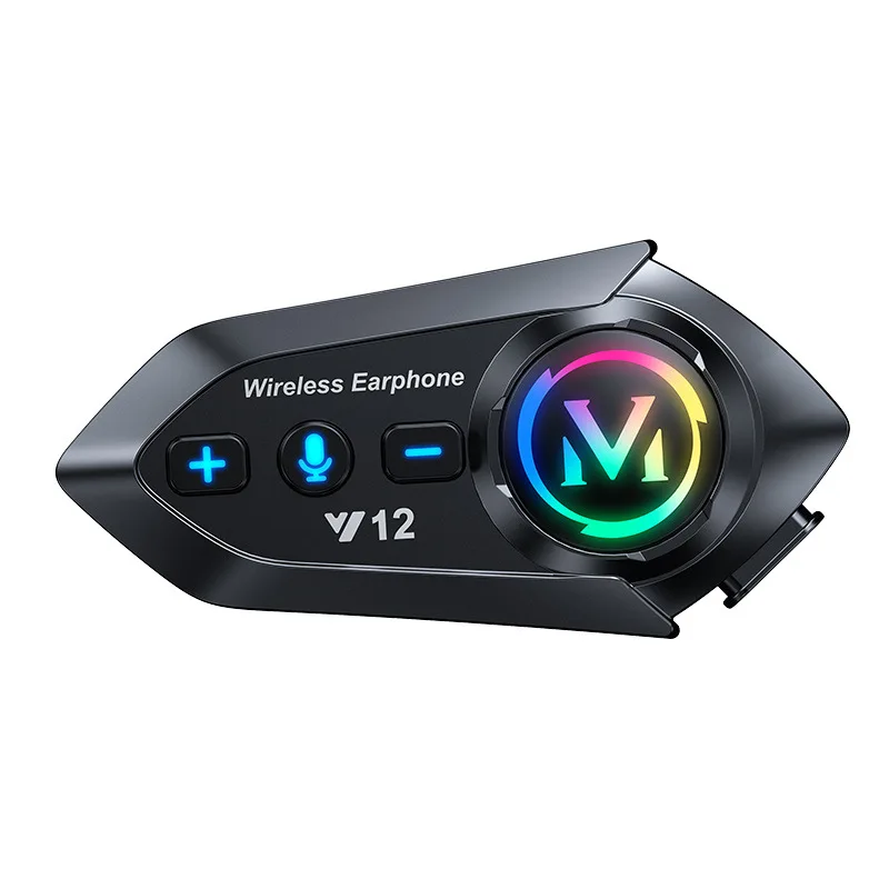 Y12 Motorcycle Helmet Bluetooth Headset Car Bluetooth Headset Super Long Battery Life Waterproof Universt Type C Waterproof Ipx5