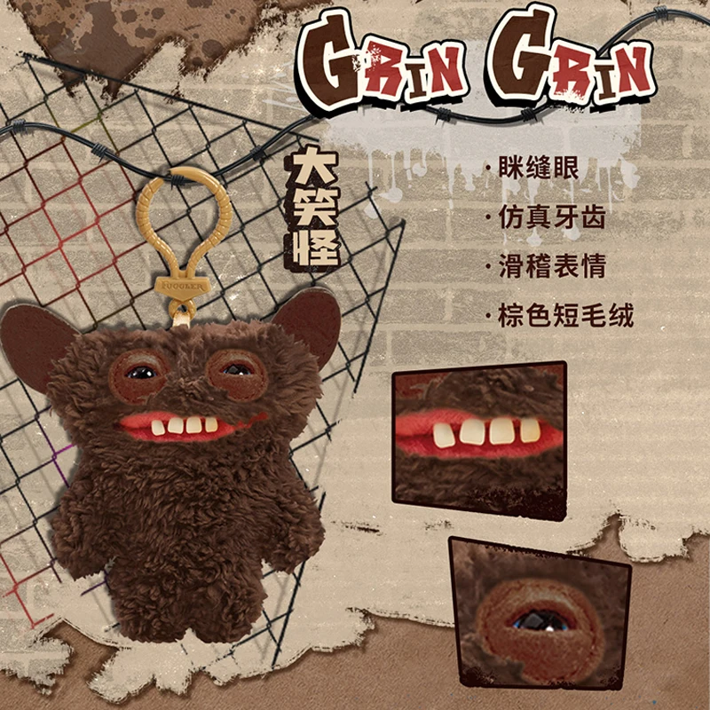 

Fuggler Ugly Monster Teeth Plush Toy with Keychain Halloween Pumpkin Rabbit Stuffed Animal Bag Accessories Cute Decor