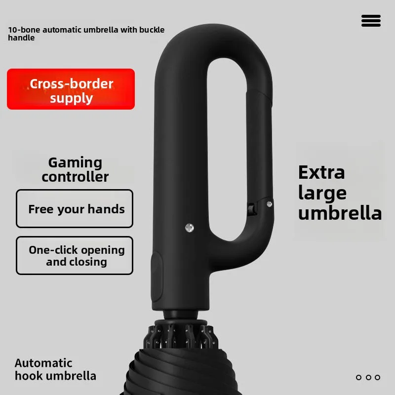 Full-Automatic Snap-Closure Umbrella Extra-Large Reinforced Thickened Men's & Women's Umbrella Student Commuter &