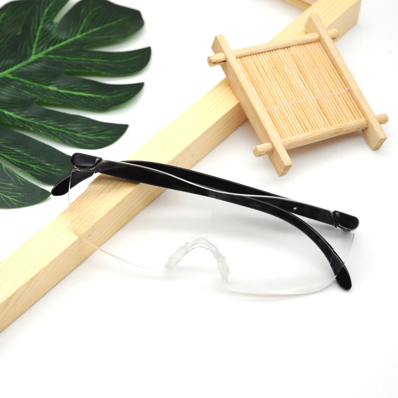 1.6X + 250 Degree Full Lens Magnifier Reading Glasses, Eyewear Magnifying Glasses for Seniors Reading Black Frame /Clear