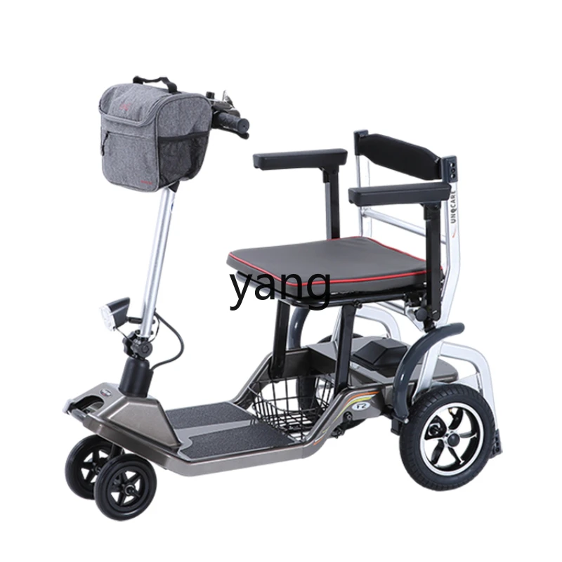 

Yjq Aluminum Alloy Folding Electric Three Mule Cart Ultra-Light Portable Disabled Elderly Scooter Wheelchair