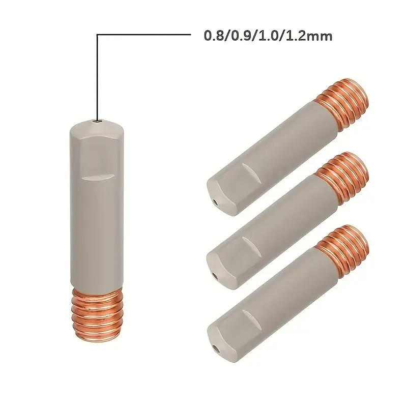 5 Stück, MB-15AK/14AK Schweißkontaktspitzen mit Schutzbeschichtung, 25mm M6 Gasdüse, 0,8mm-1,2mm MIG-Schweißbrenner, Schweißwerkzeugteile – Detail 4