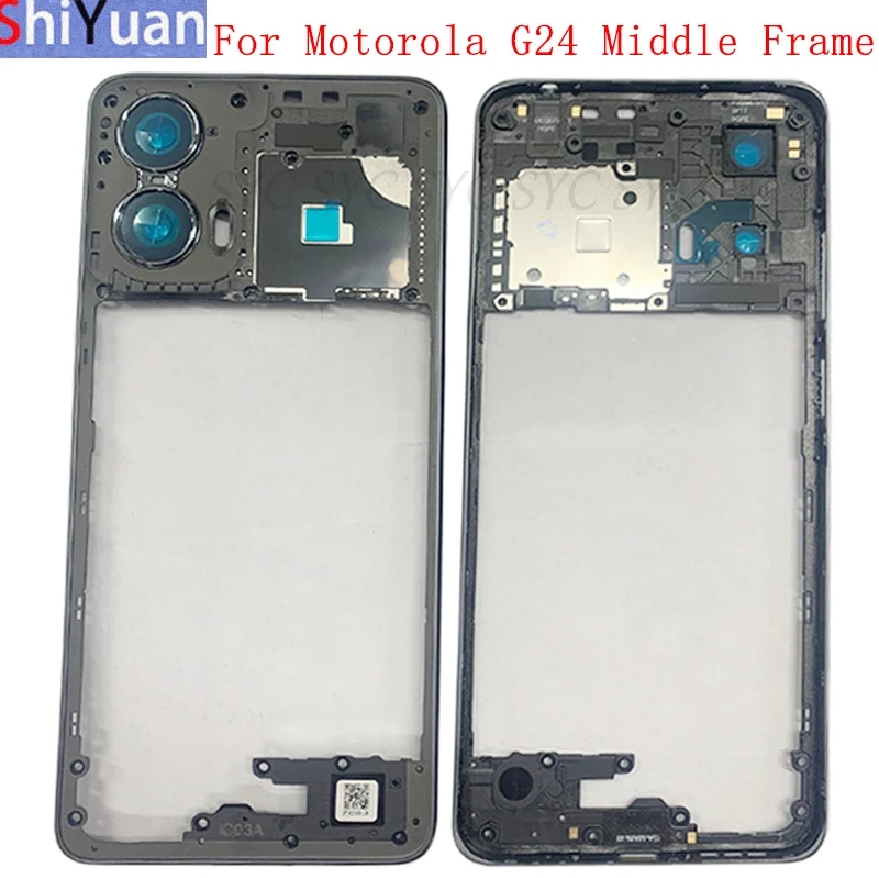 Housing Middle Frame Center Chassis Cover For Motorola Moto G24 Phone Middle Frame Replacement Repair Parts