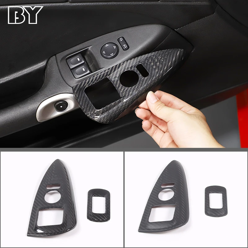 Car Armrest Window Glass Lift Control Panel Frame Decoration Covers Trim For Chevrolet Corvette C6 2005-2013 Accessories