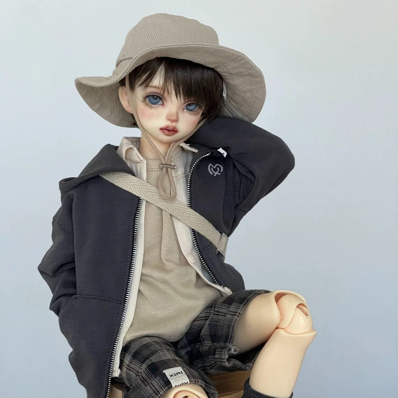 1/4 Puppenkleidung Anzug für 45 cm Bjd Puppe Hut + Jacke + Innenschicht + Hemd + Hose oder Shorts + Socken + Tasche Spielzeug Puppenzubehör, keine Puppe