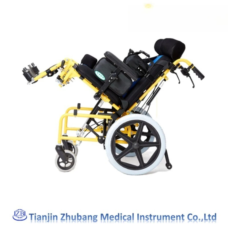 High quality caster cerebral palsy children hand brake wheelchair