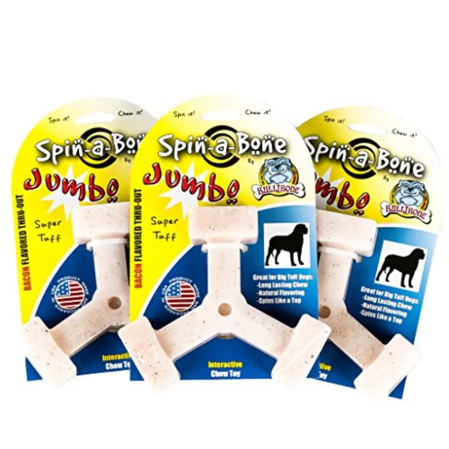 

Nylon Dog Chew Toy Spin-a-Bone - Interactive Dog Toy Triggers Natural Instincts and Improves Oral Health