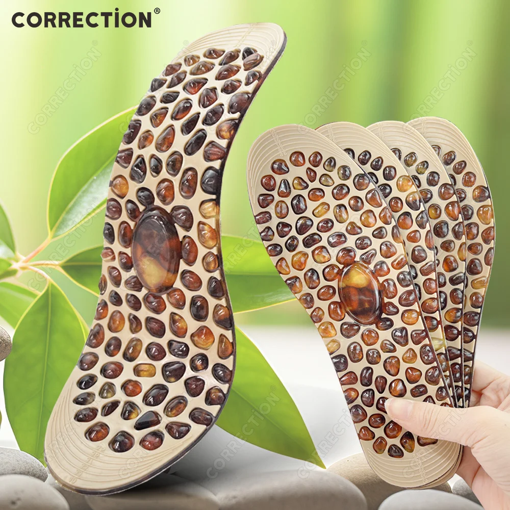 

2/4 шт. рефлексотерапевтические массажные стельки из мягкой резины с эффектом акупунктурных камней для стоп, улучшающие кровообращение, унисекс