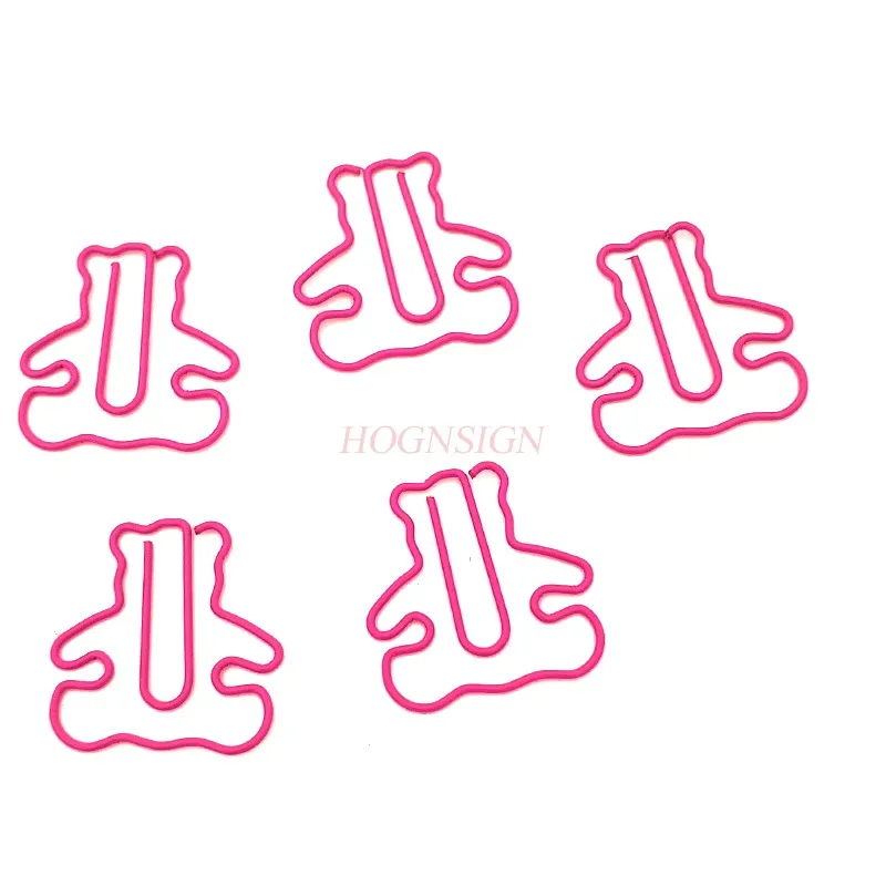 20pcs Colorful Bear Paper Clips Cartoon Paper Clips Metal Bookmarks Stationery Cute Paper Clips