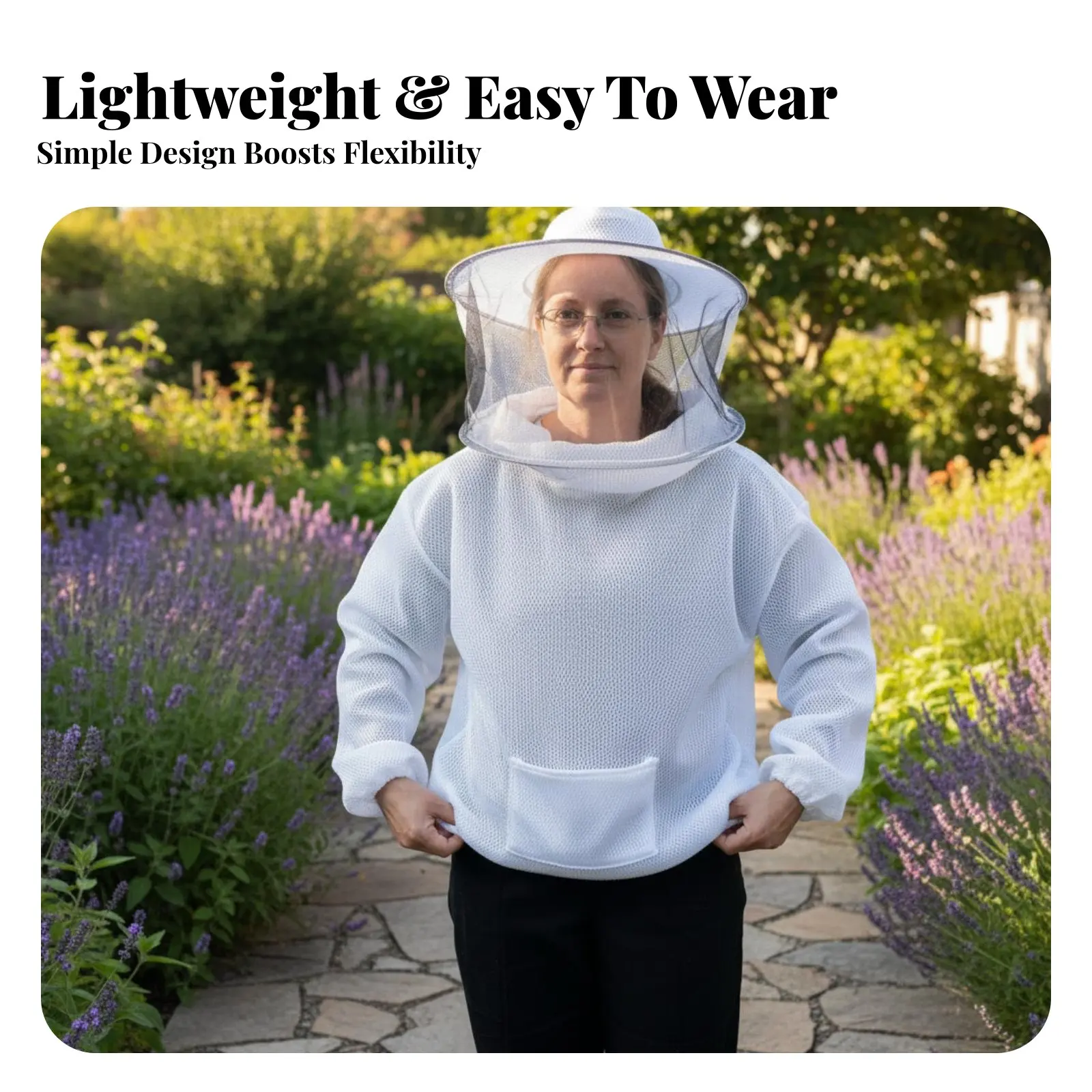 

Костюм пчеловода до пояса: дышащий, устойчивый к проколам, с эластичными манжетами и вентиляцией на талии