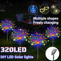 4pcs Solar Powered String Lamp Tree Waterproof Outdoor Bulb for Lawn Patio Garden 90/120/150/200 LEDs Light DIY Decoration