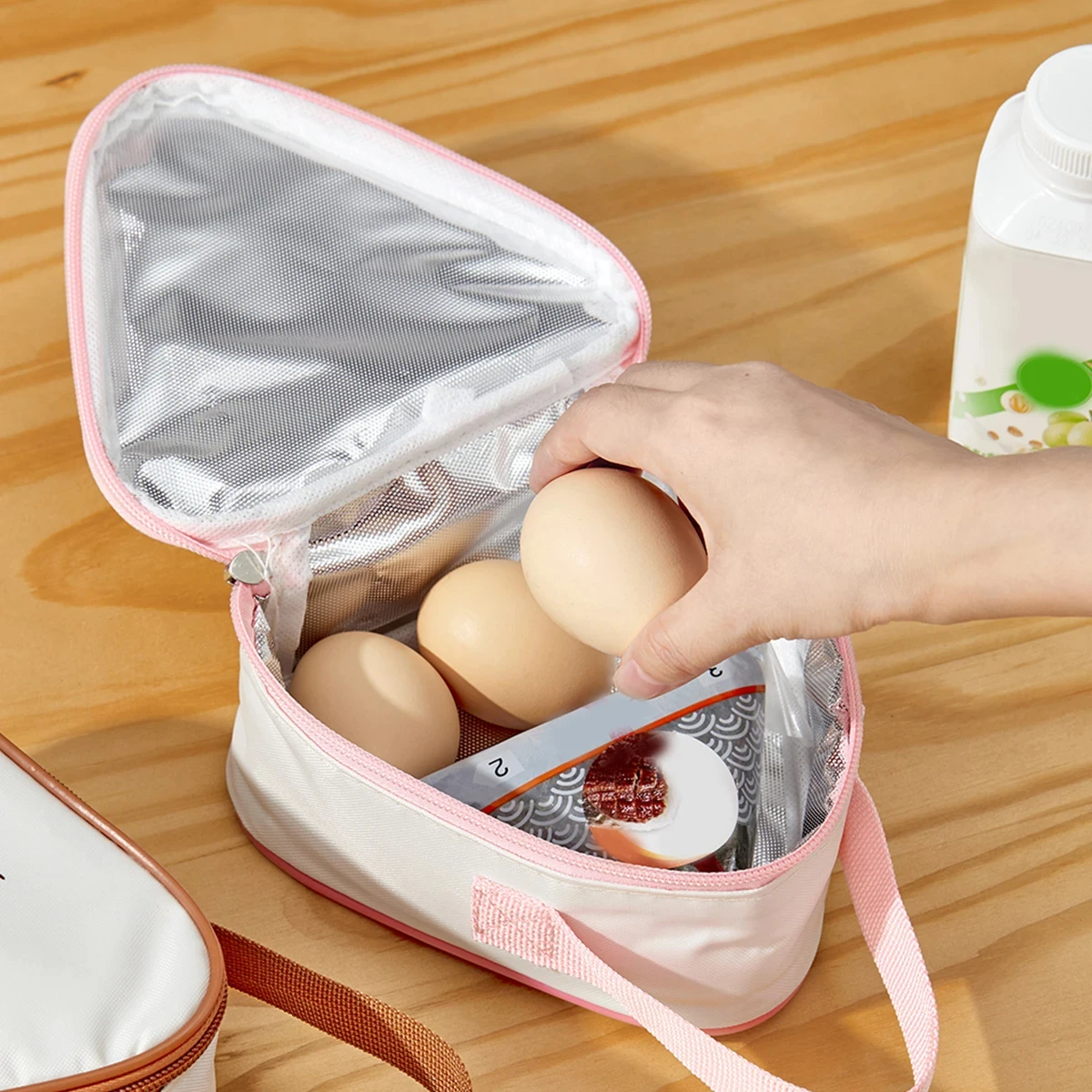 Cute Cartoon Aluminum Foil Thermal Lunch Bag Portable Insulated Picnic Bag Oil Proof Waterproof Lunch Box Storage Bag Handbag