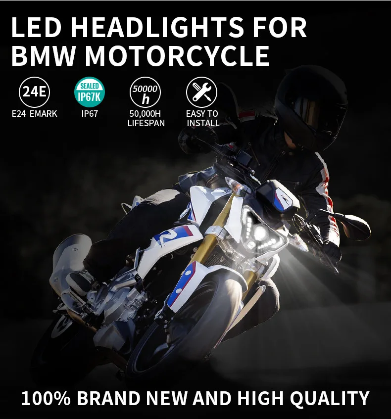 

LED Headlights For BMW G310GS G310R 100W Motorcycle Accessories Lights With Complete Devil Eyes Assembly Kit G 310 GS R