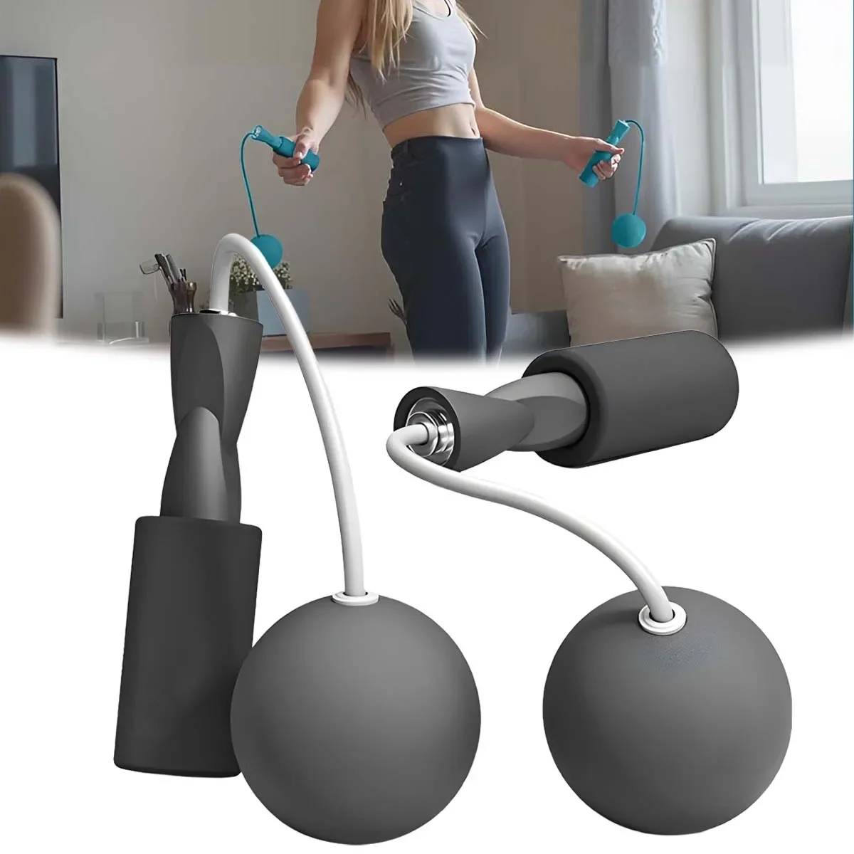 Large Ball Diameter 6.5cm Wireless Weight-bearing Ball Fitness Skipping Rope Cordless Skipping Rope