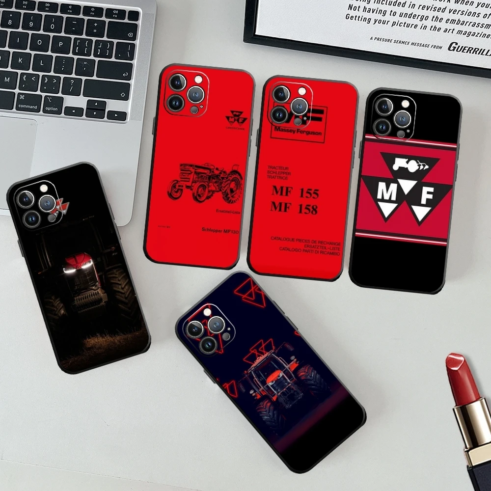 red-Massey Ferguson tractor Phone Case For iPhone 15 14 13 12 11 X XR XS XSMAX 8 7 Plus Mini Pro Max Soft Black Phone Cover