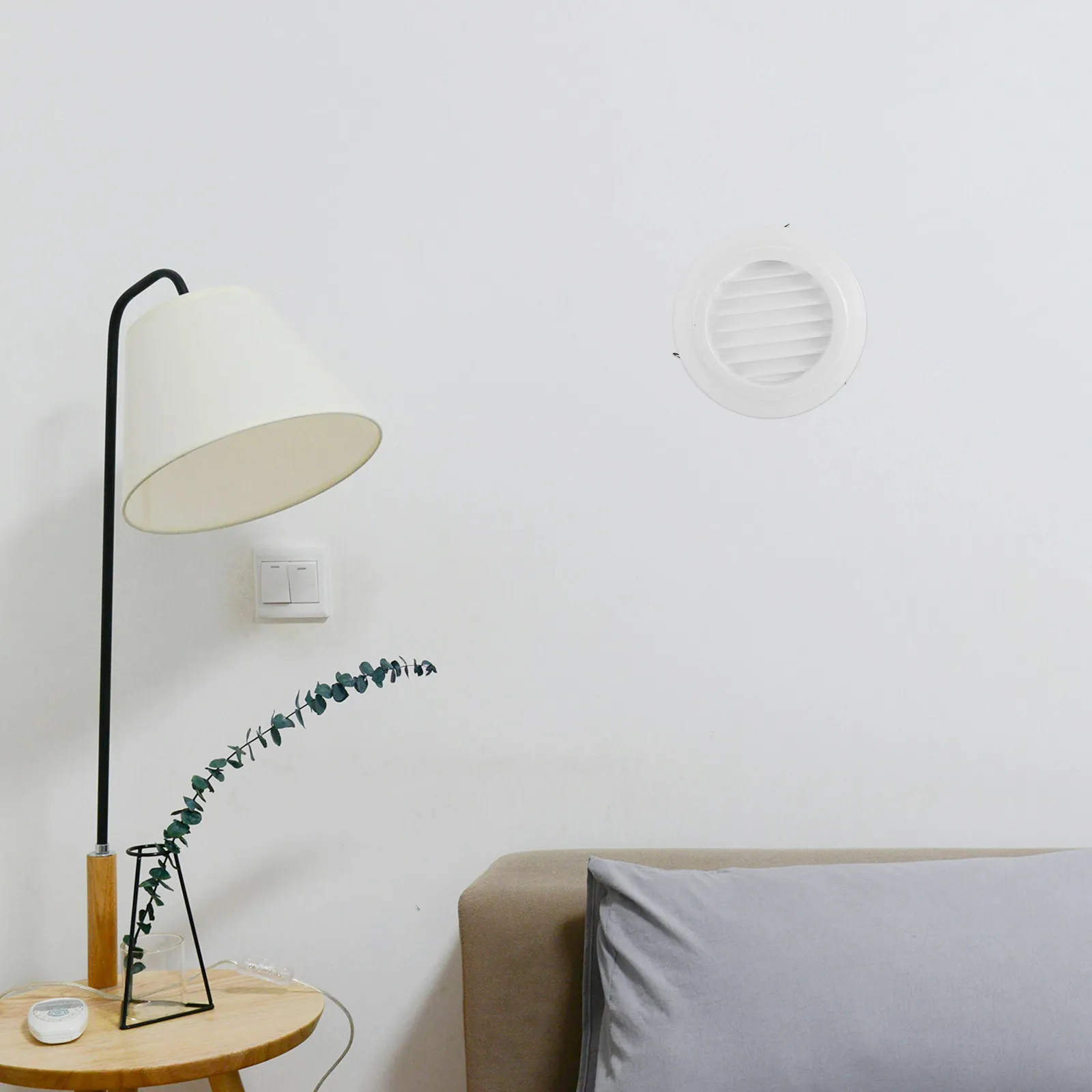 Round Louvered Exhaust Vent Cover 125Mm Plastic Screen Air Vent for Wall Soffit Hvac Duct Bathroom Kitchen Insect Proof