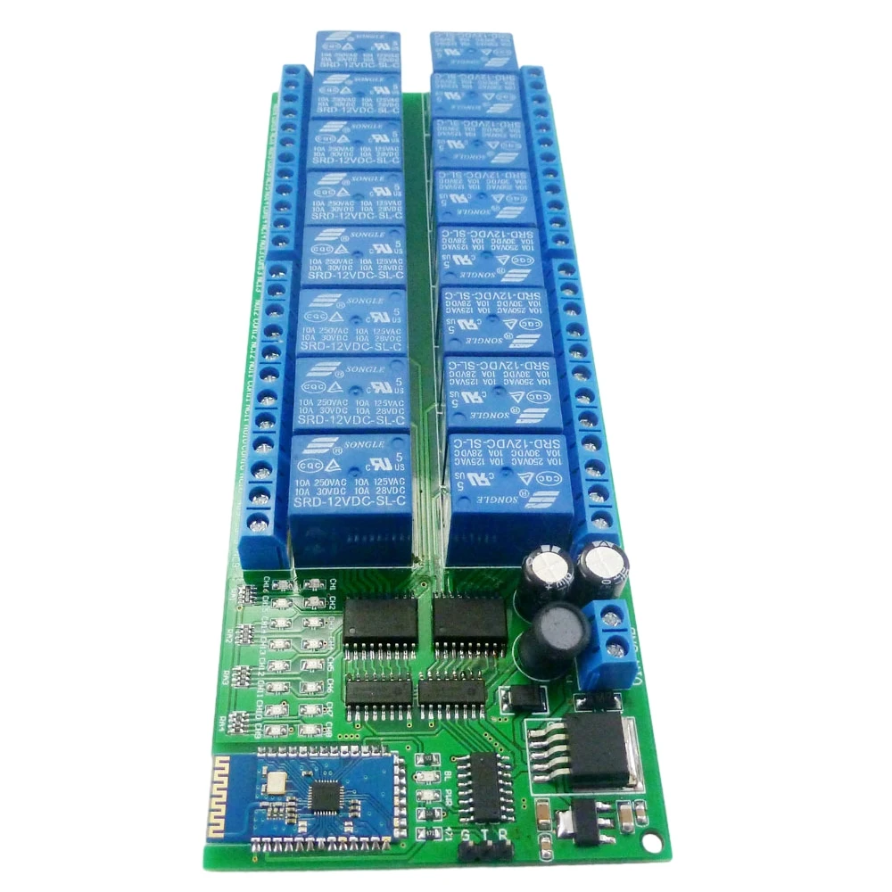 

16 Channel Android Phone Bluetooth-compatible Control Relay Module 2.4G Wireless Controller for Smart Home LED Lighting System