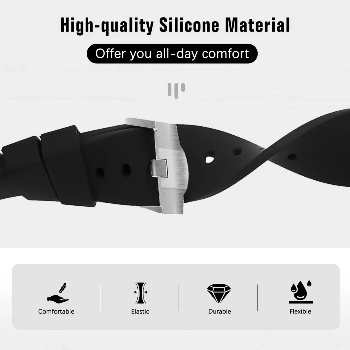 لساعة جالاكسي الترا حزام درع سيليكون حزام مقاوم للماء لساعة سانمسونج جالاكسي الترا 47 ملم الرياضة حزام معصمه