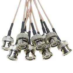 5Pcs RG316 Coaxial Cable BNC Male Plug To BNC Male Q9 Plug Crimp for RG316 SDI Signal RF Pigtail 50Ohm Coax Wire Copper Brass