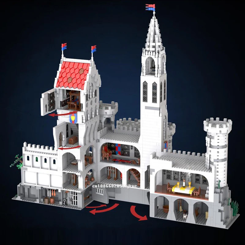 NEW 3939PCS MOC European medieval Street View King's Castle model DIY creative ideas Retro childToy BirthdayGift building blocks