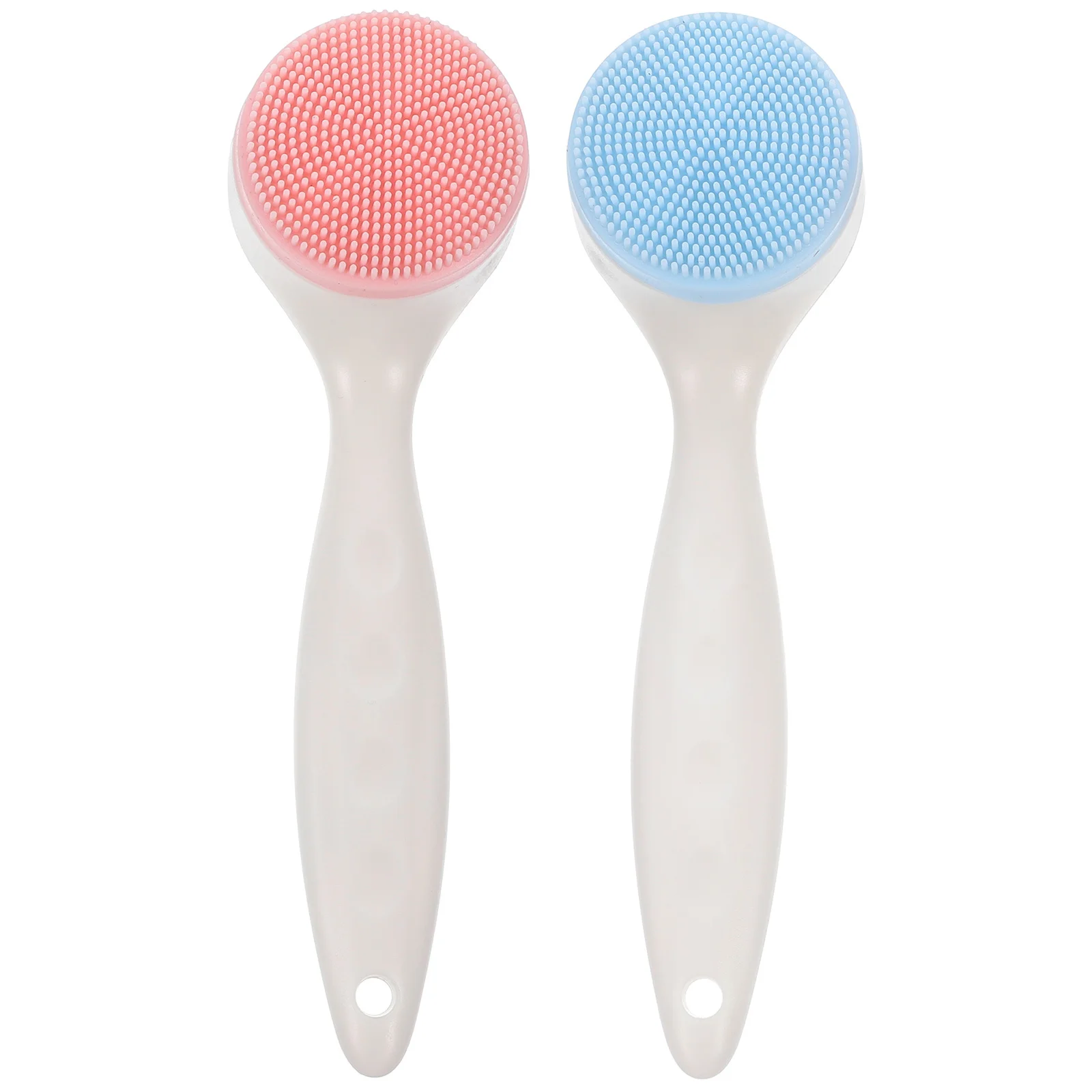 2 個のフェイシャルブラシ シリコーンフェイスクリーニングブラシ ソフトマッサージ 滑り止めハンドル ディープクレンジングスクラバー 優しい肌に適しています