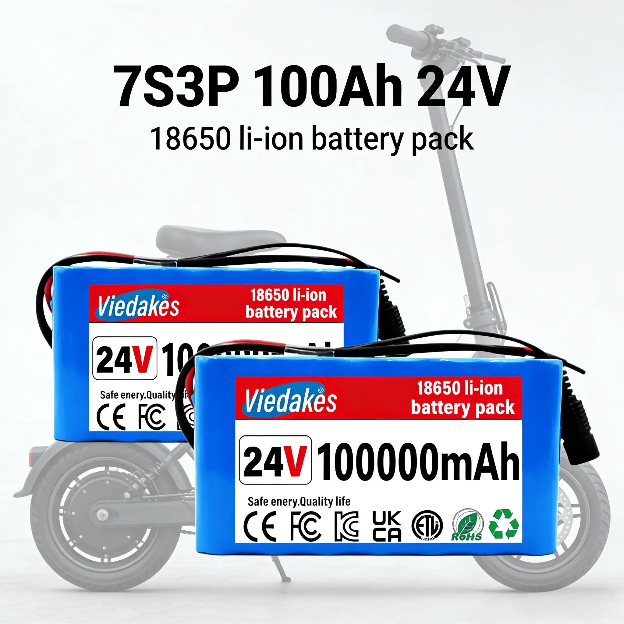 

24V 100Ah Lithium Battery with 29.4V 1A Charger, 24V Rechargeable Battery for DIY Projects✅