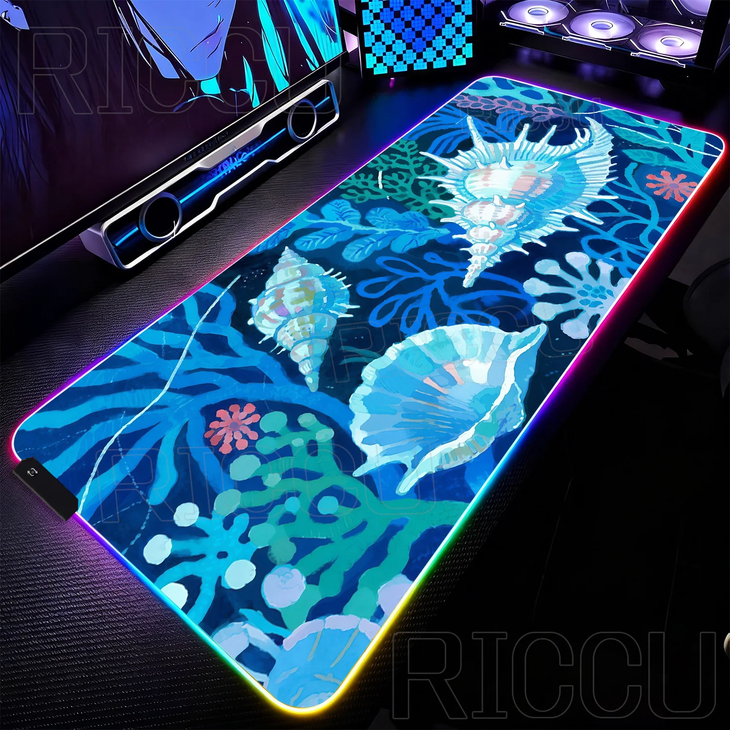 

RGB XXL Tropical rainforest plant animal ocean HD Mouse Pad Gaming Mousepad Gamer Rubber Keyboard Pad Laptop LED Desk Mat carpet