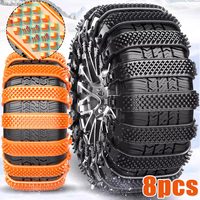 8pcs Universal Winter Anti-skid Car Truck Wheel Tyre Tire Snow Ice Chains Belt Vehicles SUV Wheel Chain Mud Road Emergency Chain