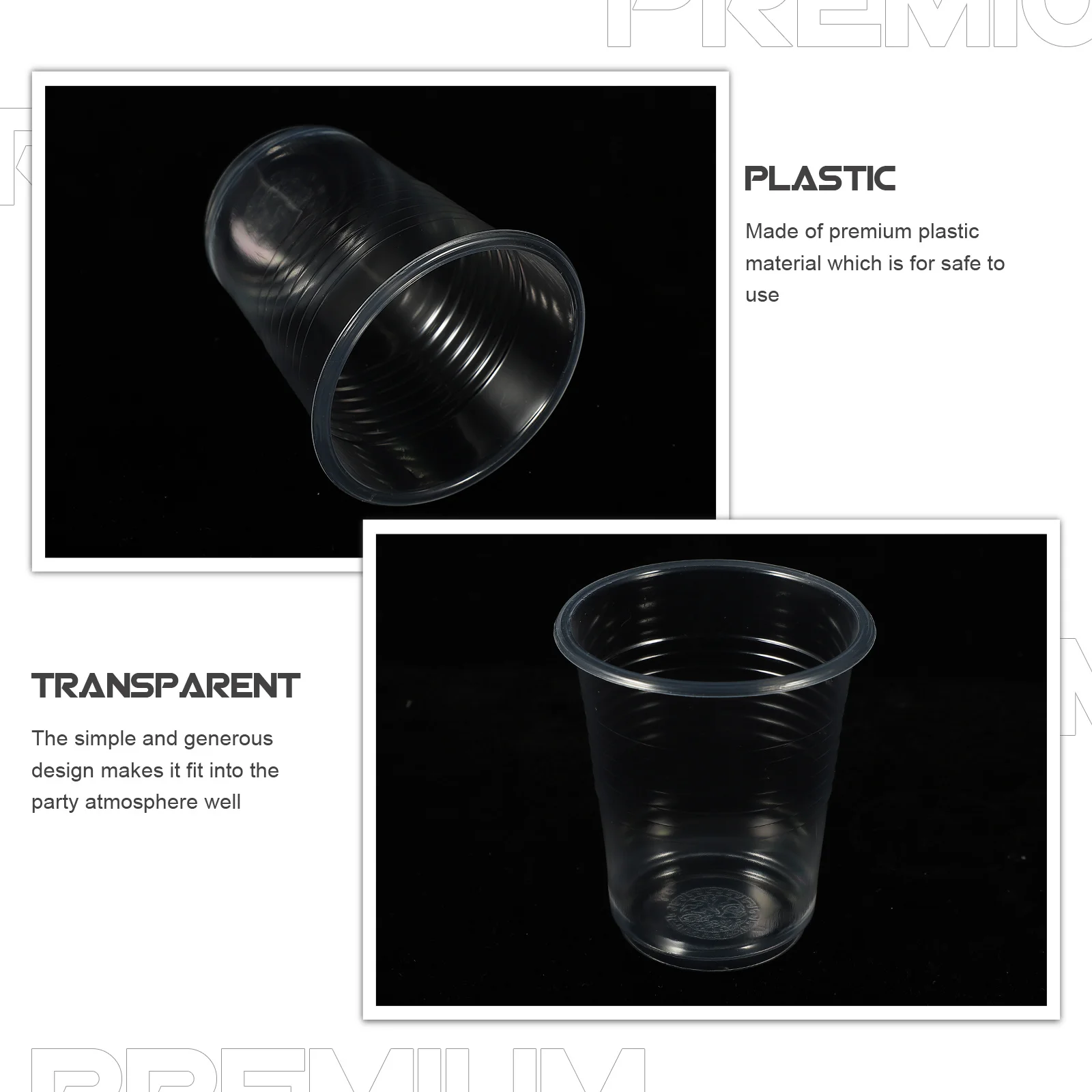 

500Pcs Disposable Water Cups Thickened Airline Design for Parties Restaurants Weddings Easy Cleanup Home Receptions