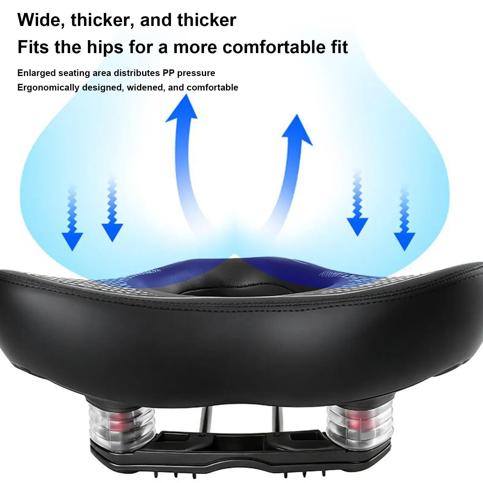 Bike Seat Pad All-Weather Non-Slip Wide Hollow-out Bike Cycling Seat Cushion For Commuting Touring Long-Distance Riding Daily