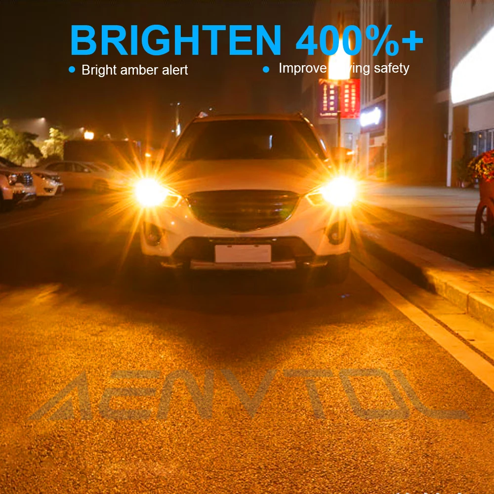 AENVTOL 백업 후진등, 주간 주행등, 브레이크 방향 지시등, 오류 없음, Canbus S25, 1156, BA15S, P21W LED 전구, 2 개