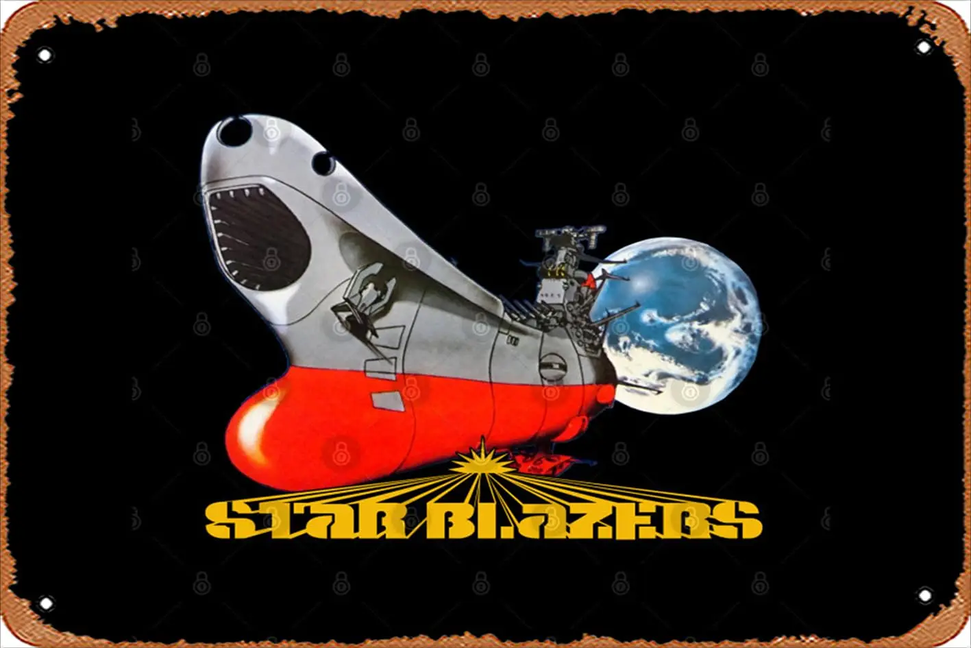 Retro Tin Sign Star Blazers Vintage Funny Novelty Metal Signs Man Cave Humorous Signs Movies Music Bar Art Poster Retro Print W