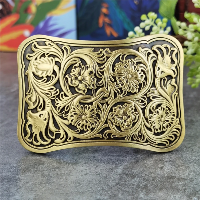 1PS 40MM Width Vintage Solid Brass Belt Buckles For Men Retro Metal Buckle For Straps Leather Craft Buckle For Men Belt  BK0018S