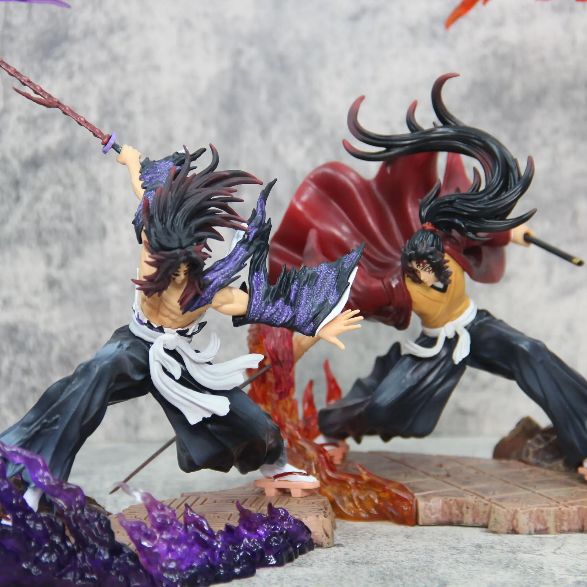 New 22cm Demon Slayer Glow Peripherals Kokushibo Tsugikuni Yoriichi Anime Figure Desktop Decoration Collection Gifts Toys Kids