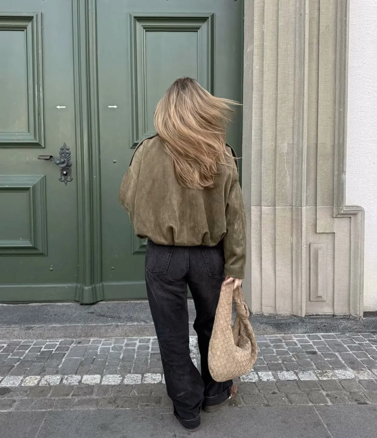 Women Autumn Winter European American Pilot Jacket Batwing Sleeve Zip Up Loose Faux Suede Casual Outerwear Coat
