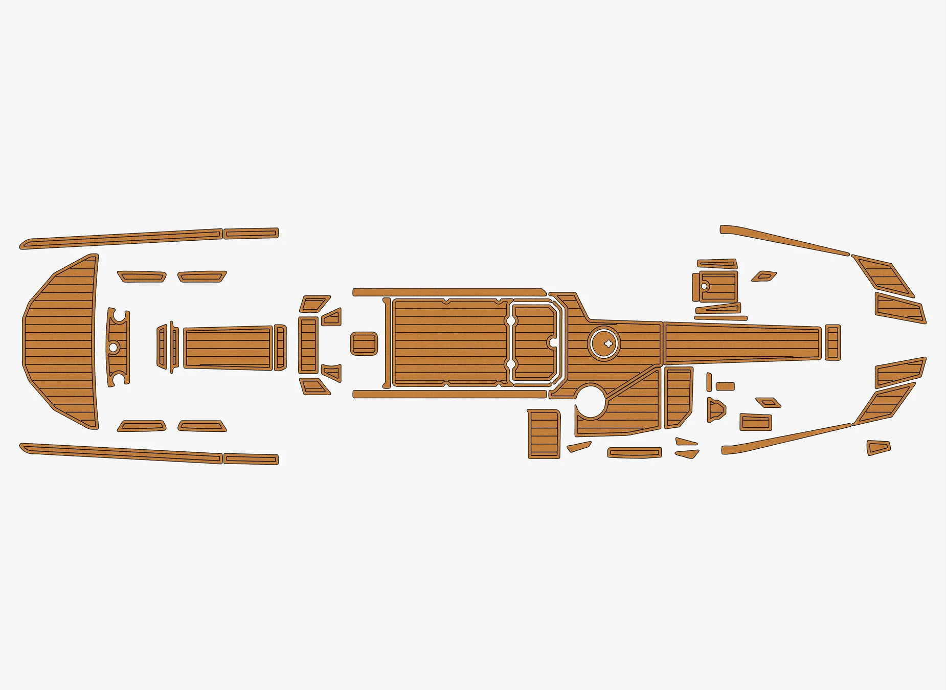 

Marine Faux Teak EVA Non-Slip Mat -2019 Moomba-Makai Self-Adhesive 1/4" (6mm) Boat Deck Pad for Cockpit & Deck