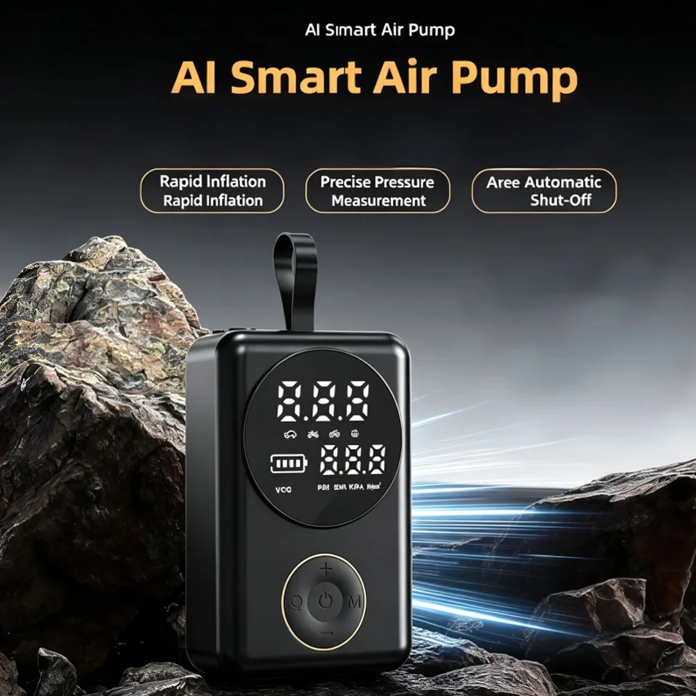 Smart Wireless Tire Inflator Dual-Screen Digital Display Portable High Pressure Electric Car Air Pump Rechargeable Air Compresso