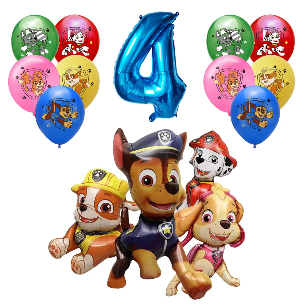 15 Stück Cartoon Paw Patrol Ballon Zahlenballon Kindergeburtstag Party Dekoration Baby Geschenk Party Chase Skye Ballon