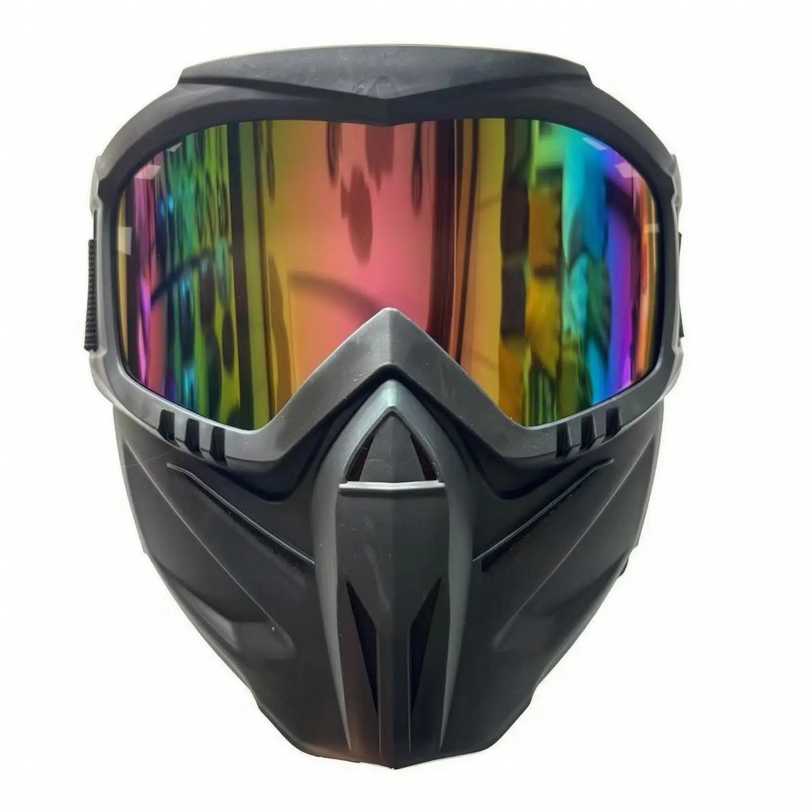 Clear Face Shield Motorcycle Riding Goggle Full Coverage Guard with Vented Mouth and Chin Protection
