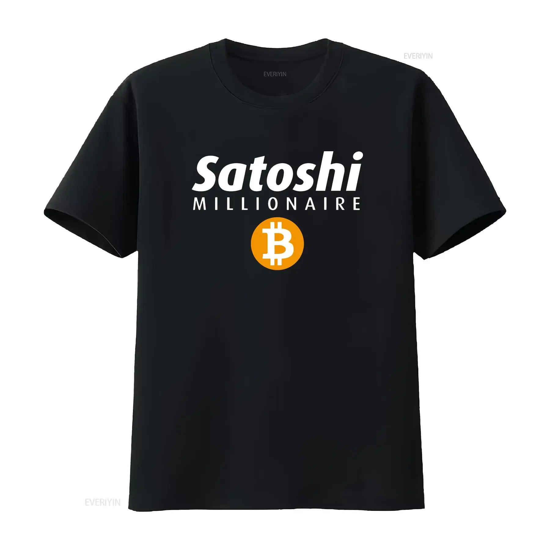 Satoshi Millionaire Funny Crypto Bitcoin SweaT T Shirt Comfortable Tops Cot vintage Washed Unisex Versatile Breathable homme