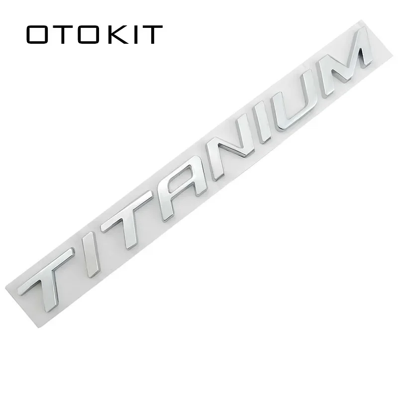 3D Silver TITANIUM Letter Chrome Decal Badge Emblem Car Styling Sticker For Ford Mondeo Mkv Kuga Ecosport Focus