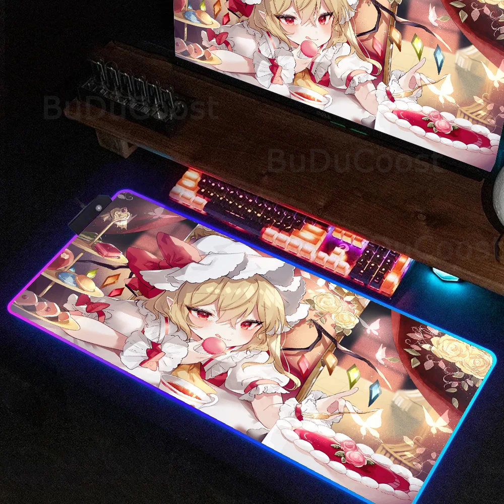 

Many people like it Flandre Scarlet HD printing Hot selling item mouse pad RGB backlight computer desktop accessories mouse pad